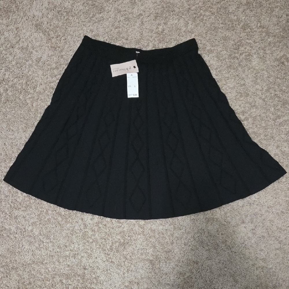NWT Philosophy Black A-Line Skirt, Sweater Material, $58.00